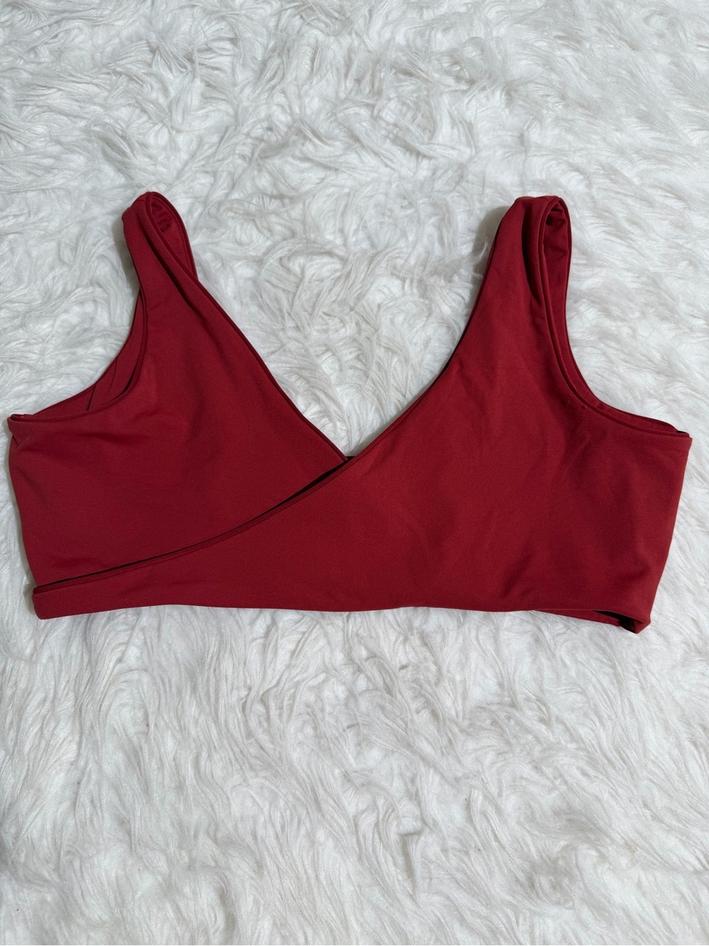 Set Active XL Wrap Crossover Sports Bra Airluxe Red Workout Pilates Yoga Running